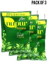 Godrej Nupur Henna 100 Pure Henna 25 Extra 150g Value Pack of 3 