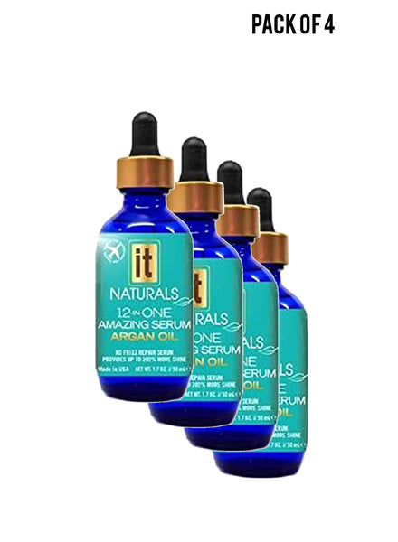 IT Naturals 12 in One Argan Oil Hair Serum 17oz50ml Value Pack of 4 