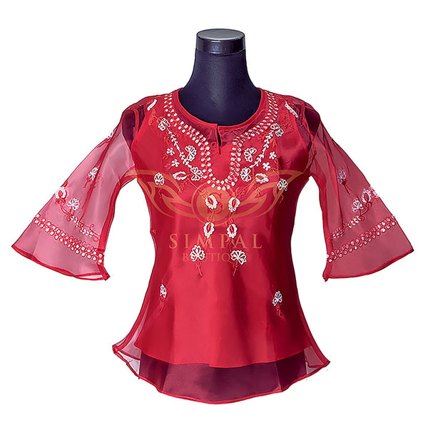 Ladies Barong - Red - Simpal Boutique