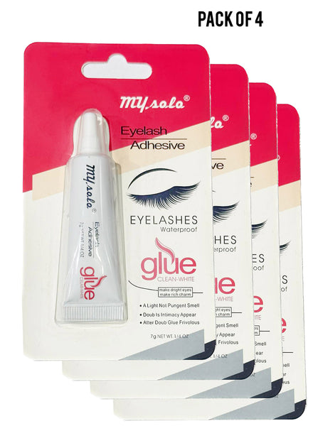Mysolo Eyelash Adhesive Glue Clean White 7g Value Pack of 4 