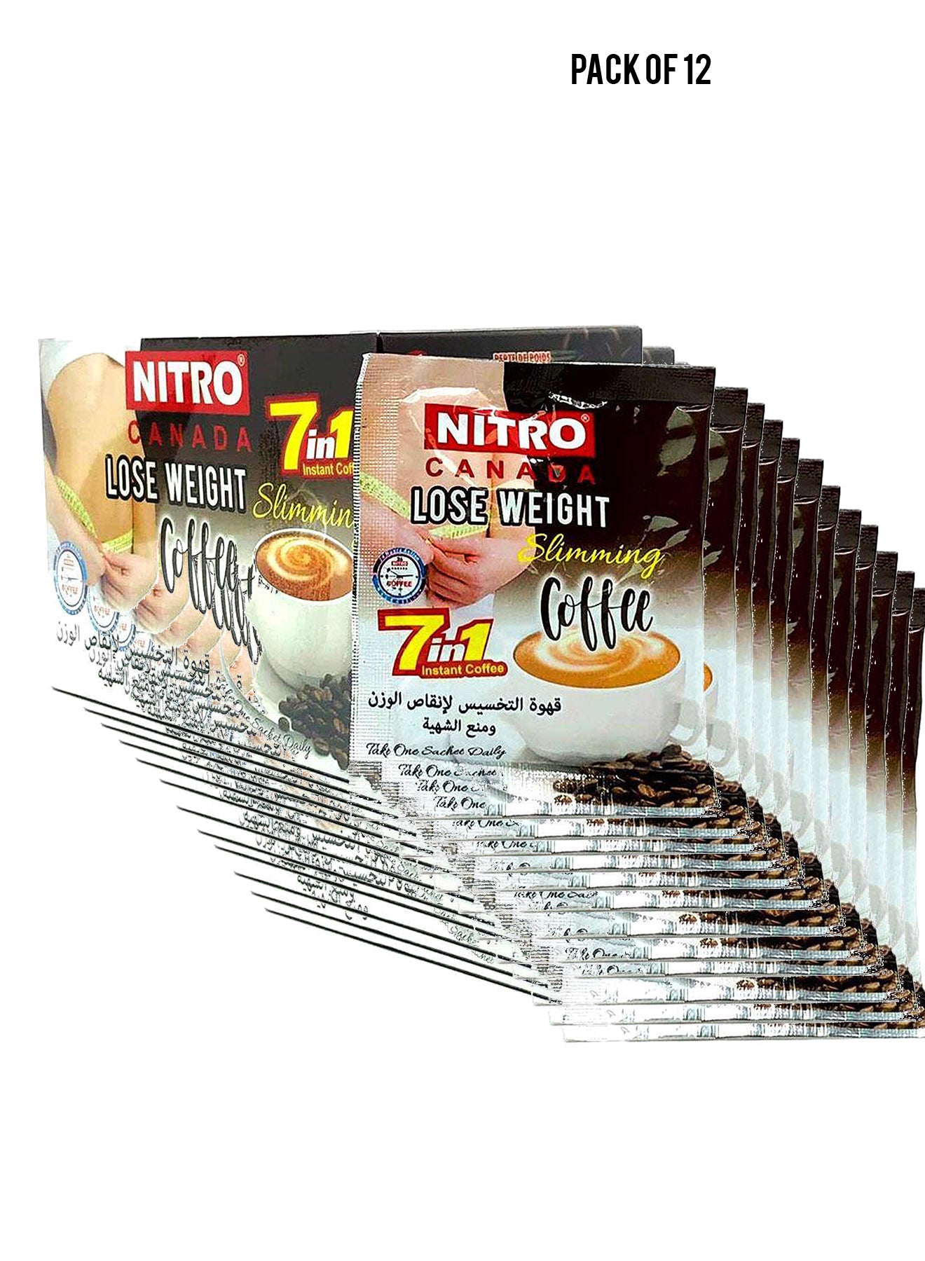 Nitro Canada Lose Weight Slimming Coffee  7in1 12 sachets Value Pack of 12 