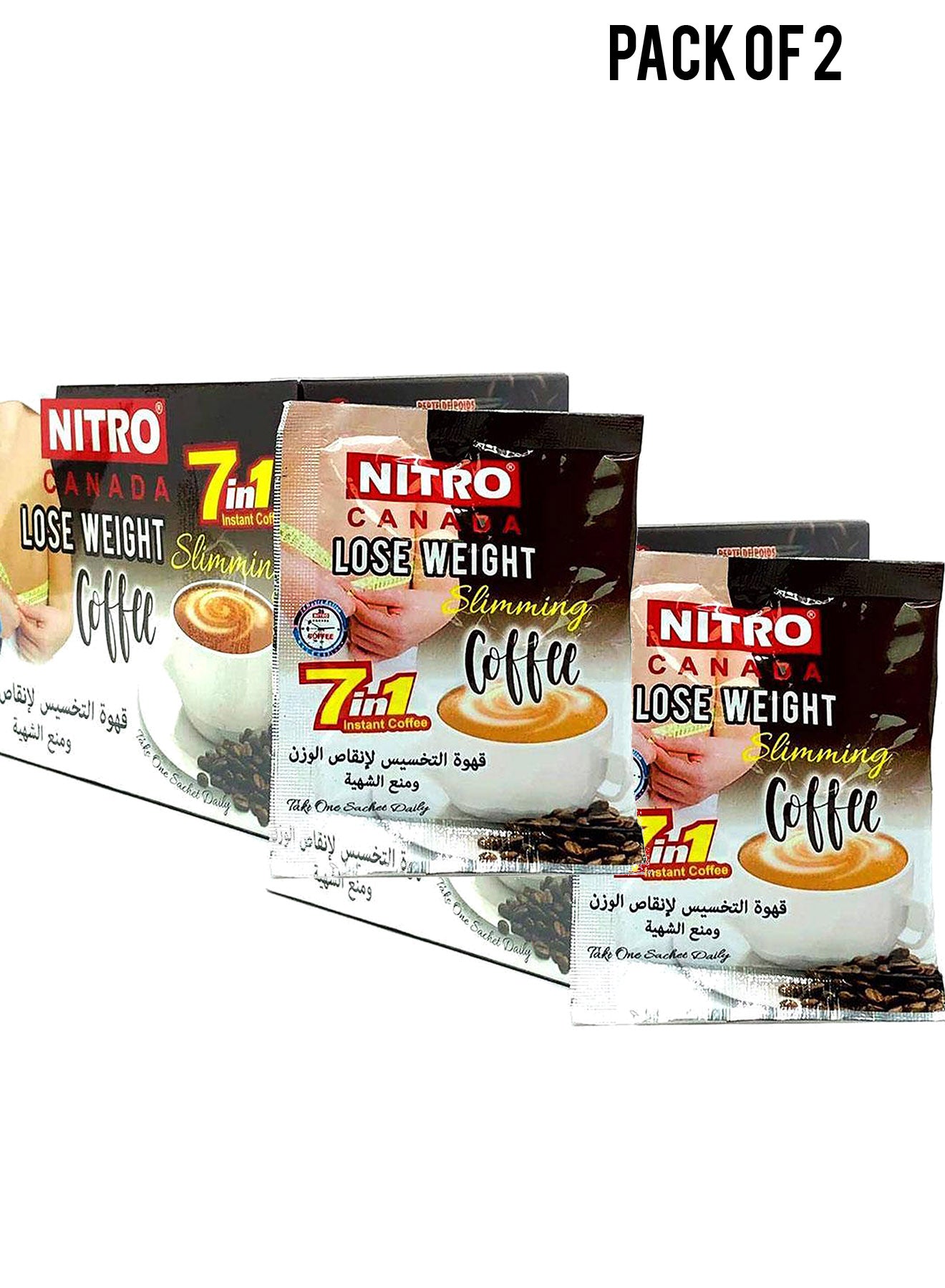 Nitro Canada Lose Weight Slimming Coffee  7in1 12 sachets Value Pack of 2 