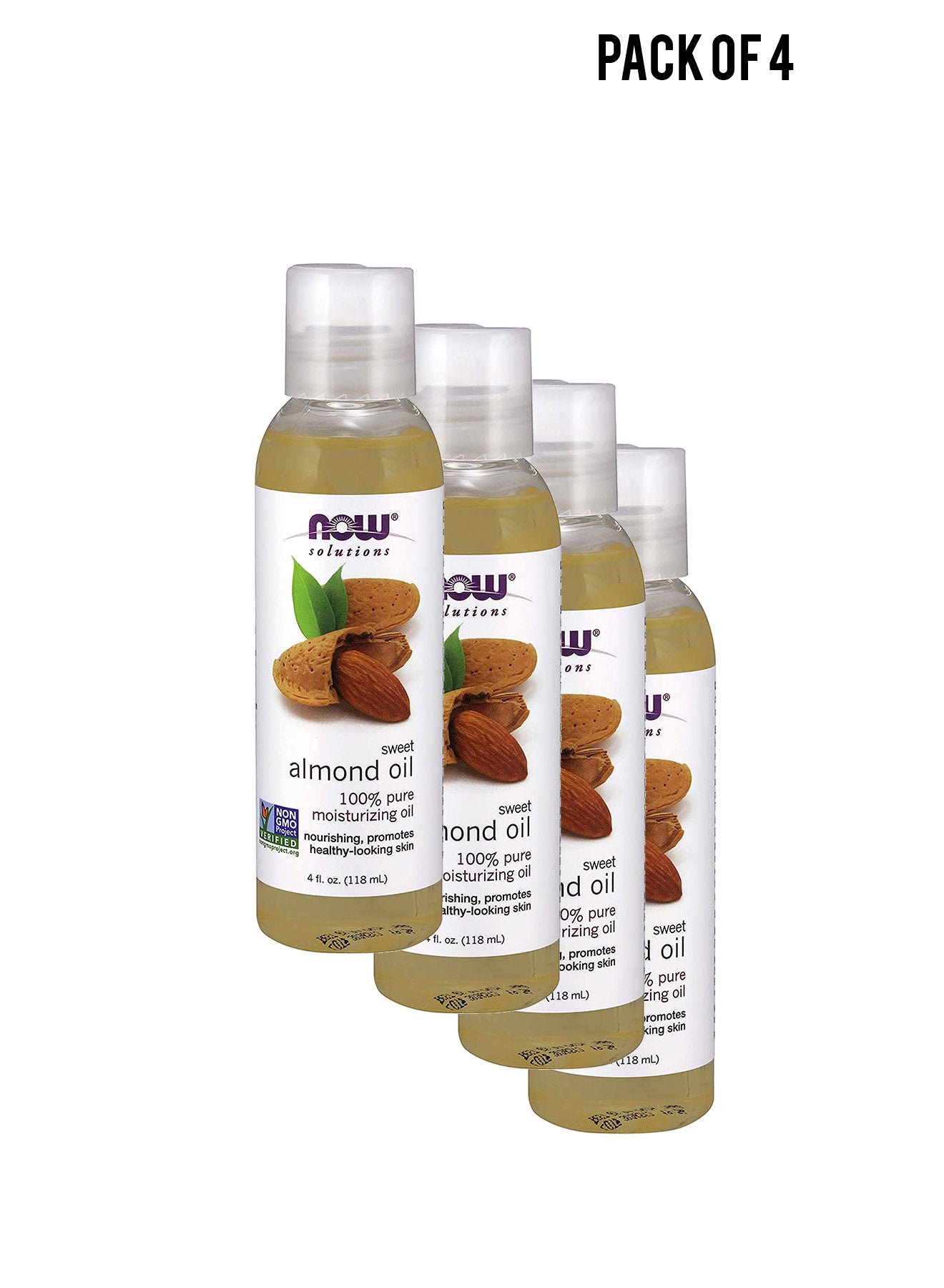 NOW Solutions Almond Oil Sweet 4 oz118ml Value Pack of 4 