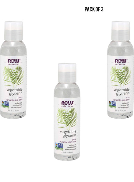 NOW Solutions Vegetable Glycerin Oil 118 ml Value Pack of 3 