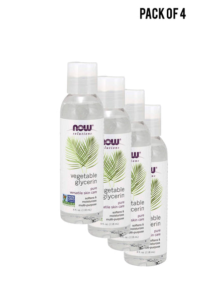 NOW Solutions Vegetable Glycerin Oil 118 ml Value Pack of 4 