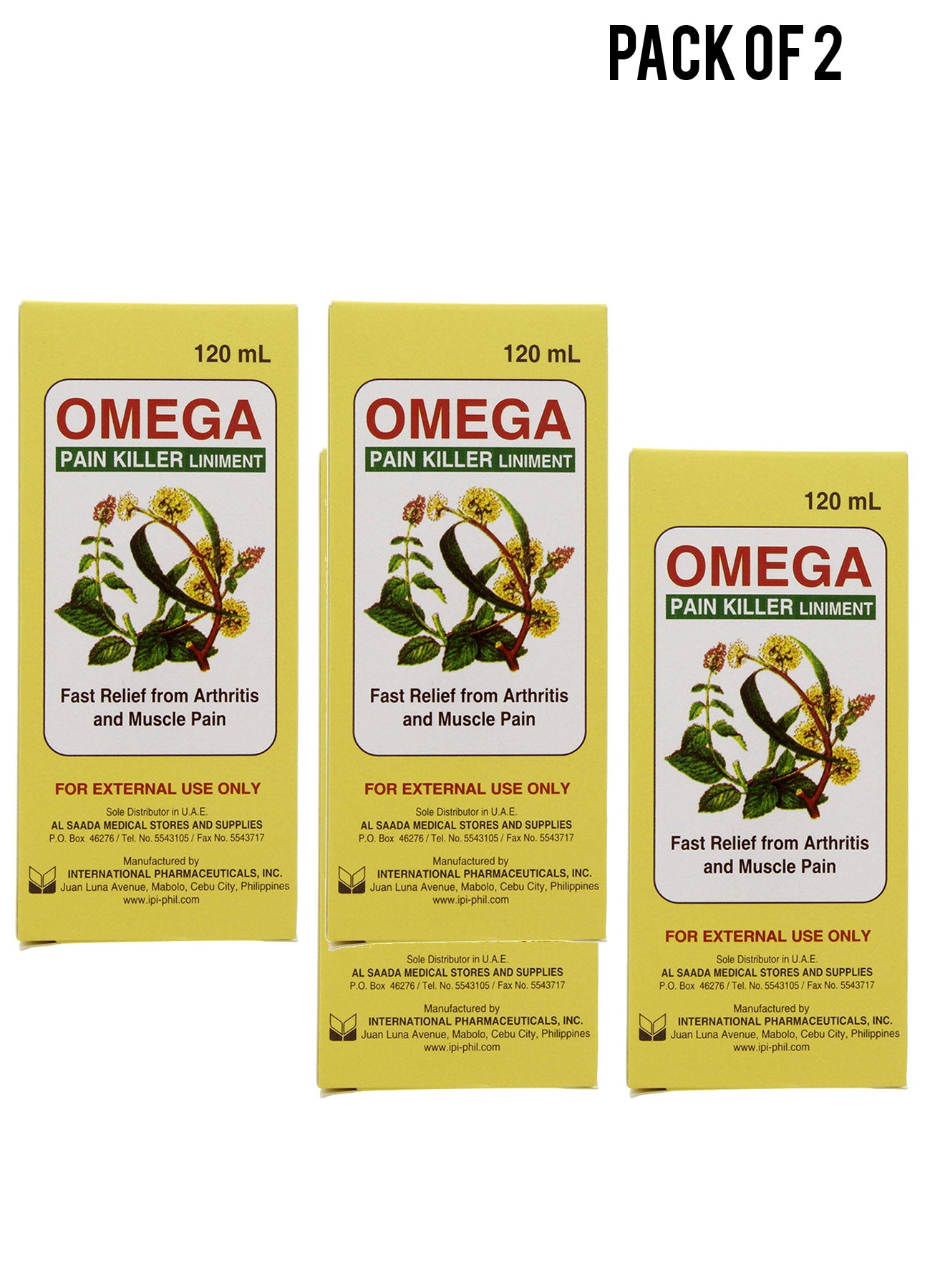 Omega  Liniment Oil 120ml Value Pack of 2 