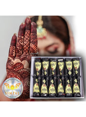 Organic Henna Cones Amina Instant Mehendi Cone Black 25 gm Value Pack of 12 
