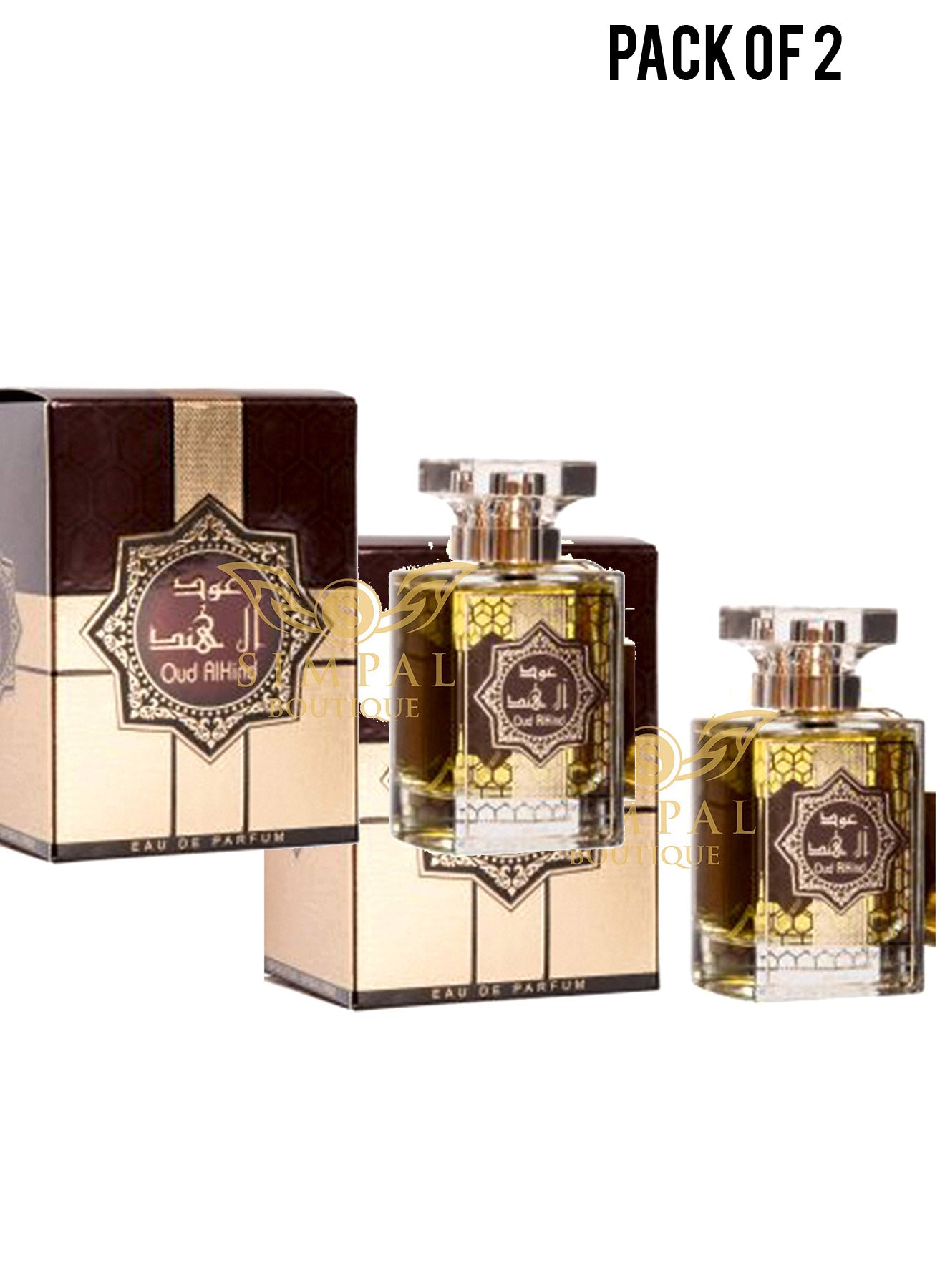 Oud Alhind Eau De Parfum 100ml Value Pack of 2 