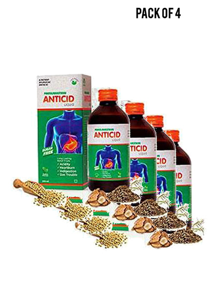 Pankajakasthuri Anticid Liquid Sugar Free 200ml Value Pack of 4 
