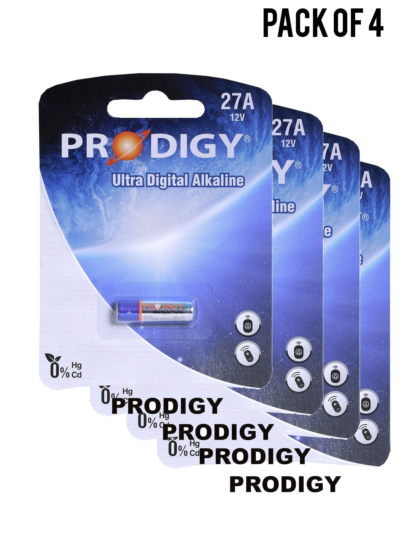 Prodigy Alkaline 27A 12V Value Pack of 4 