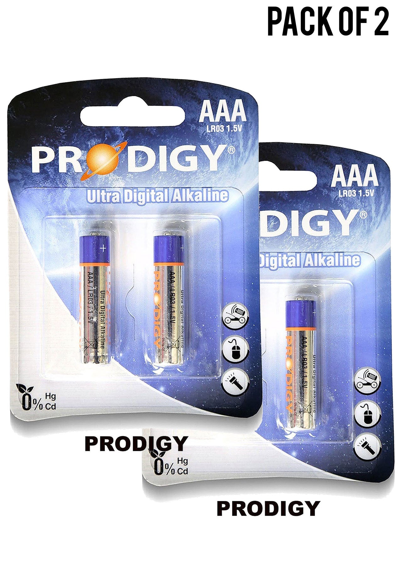 Prodigy Alkaline LR03UD AAA2 Value Pack of 2 