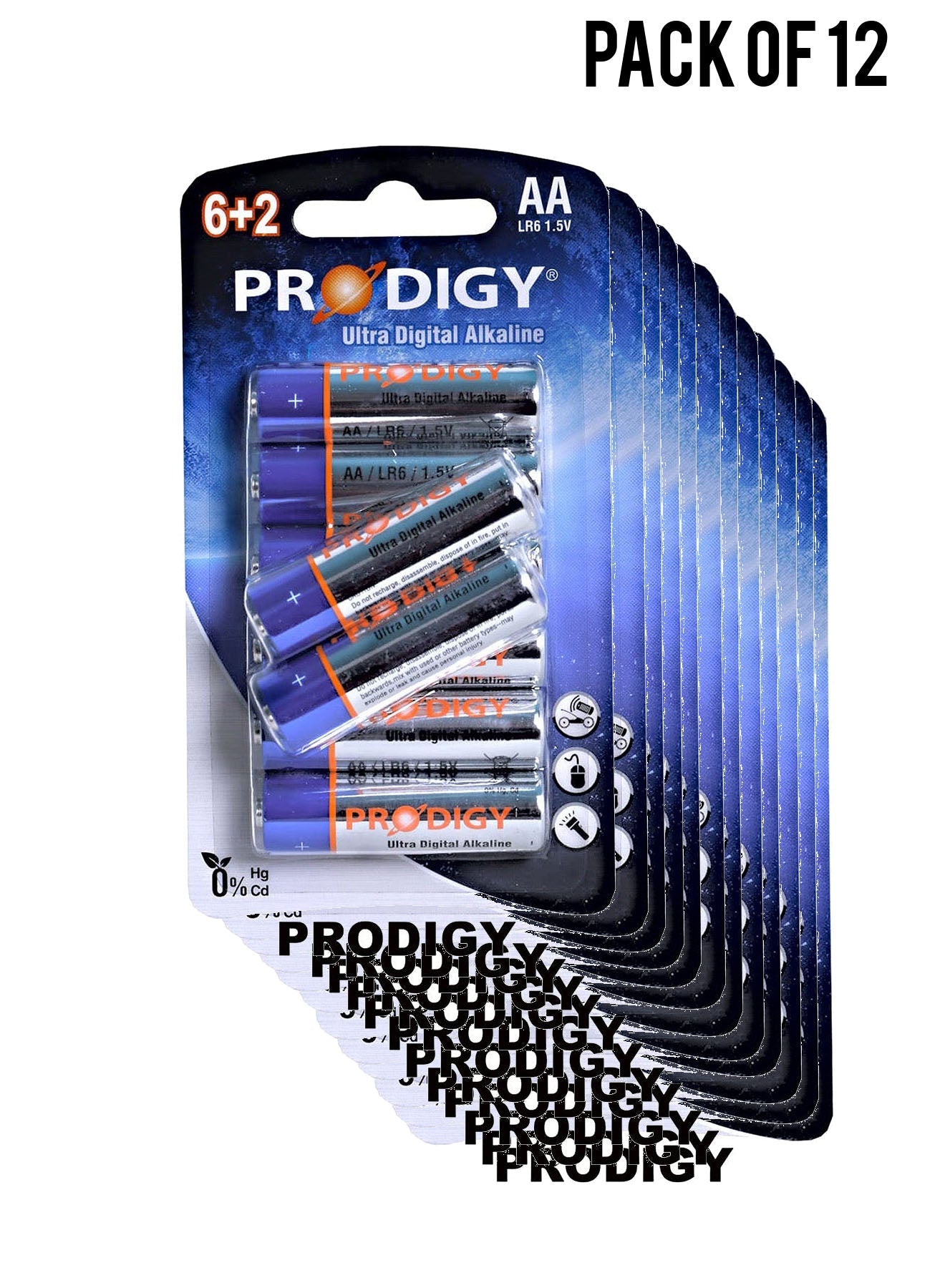 Prodigy Alkaline LR6UD 62B AA8 Value Pack of 12 