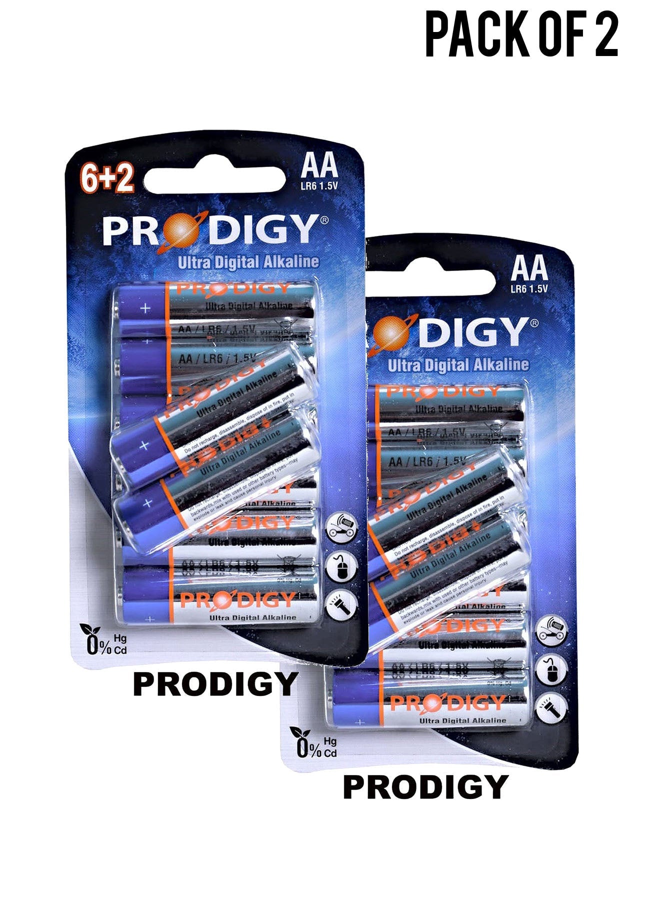 Prodigy Alkaline LR6UD 62B AA8 Value Pack of 2 