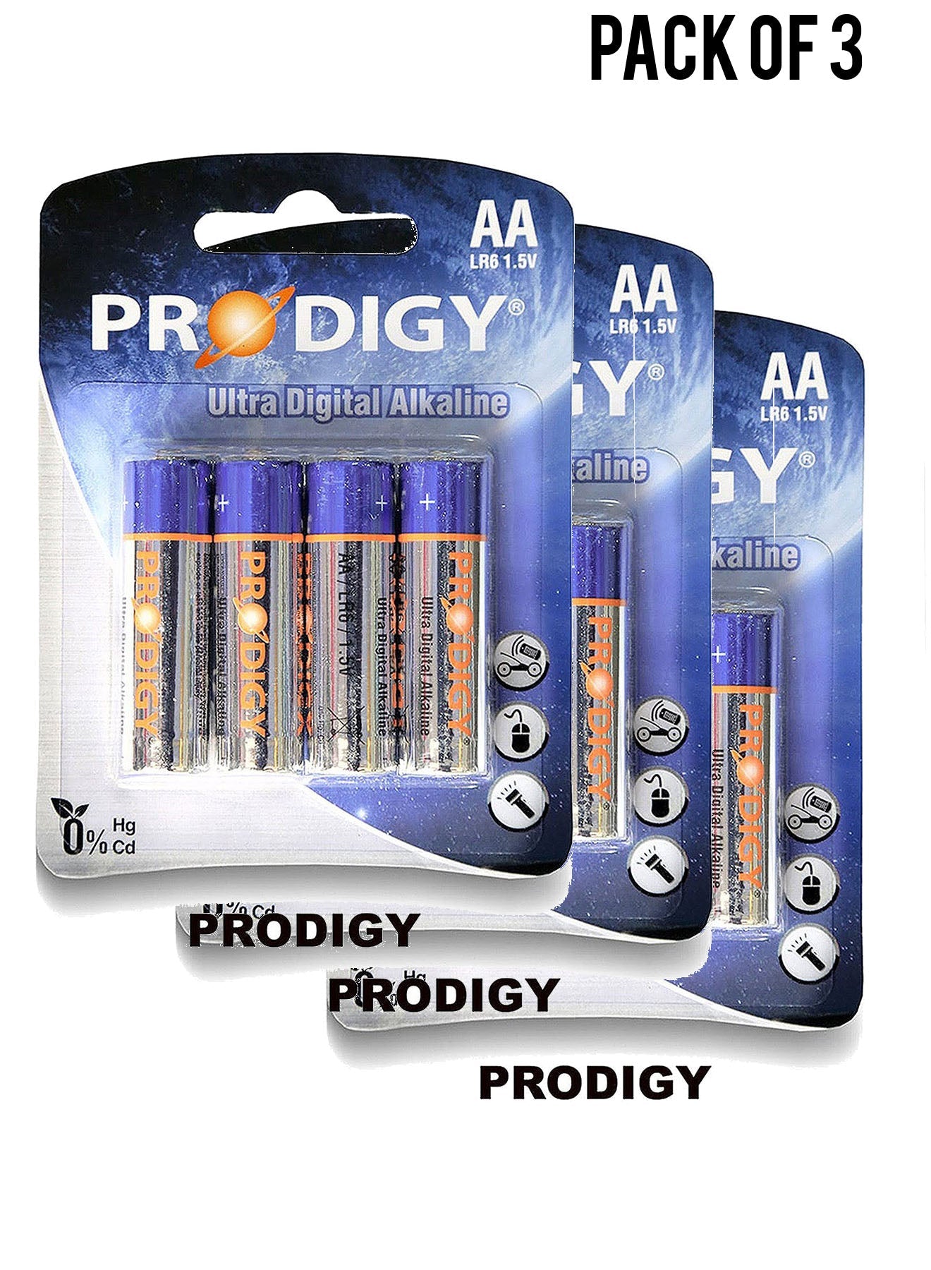 Prodigy Alkaline LR6UD AA4 Value Pack of 3 