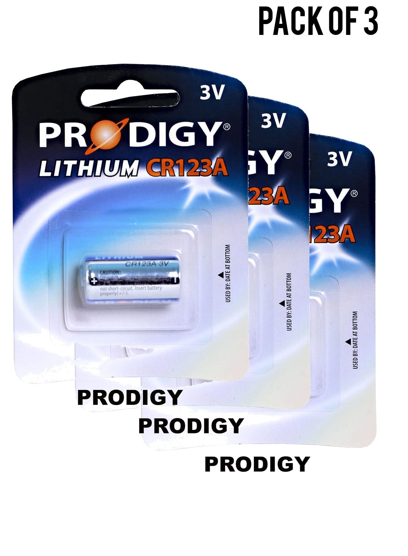 Prodigy Lithium CR123A 3V Value Pack of 3 
