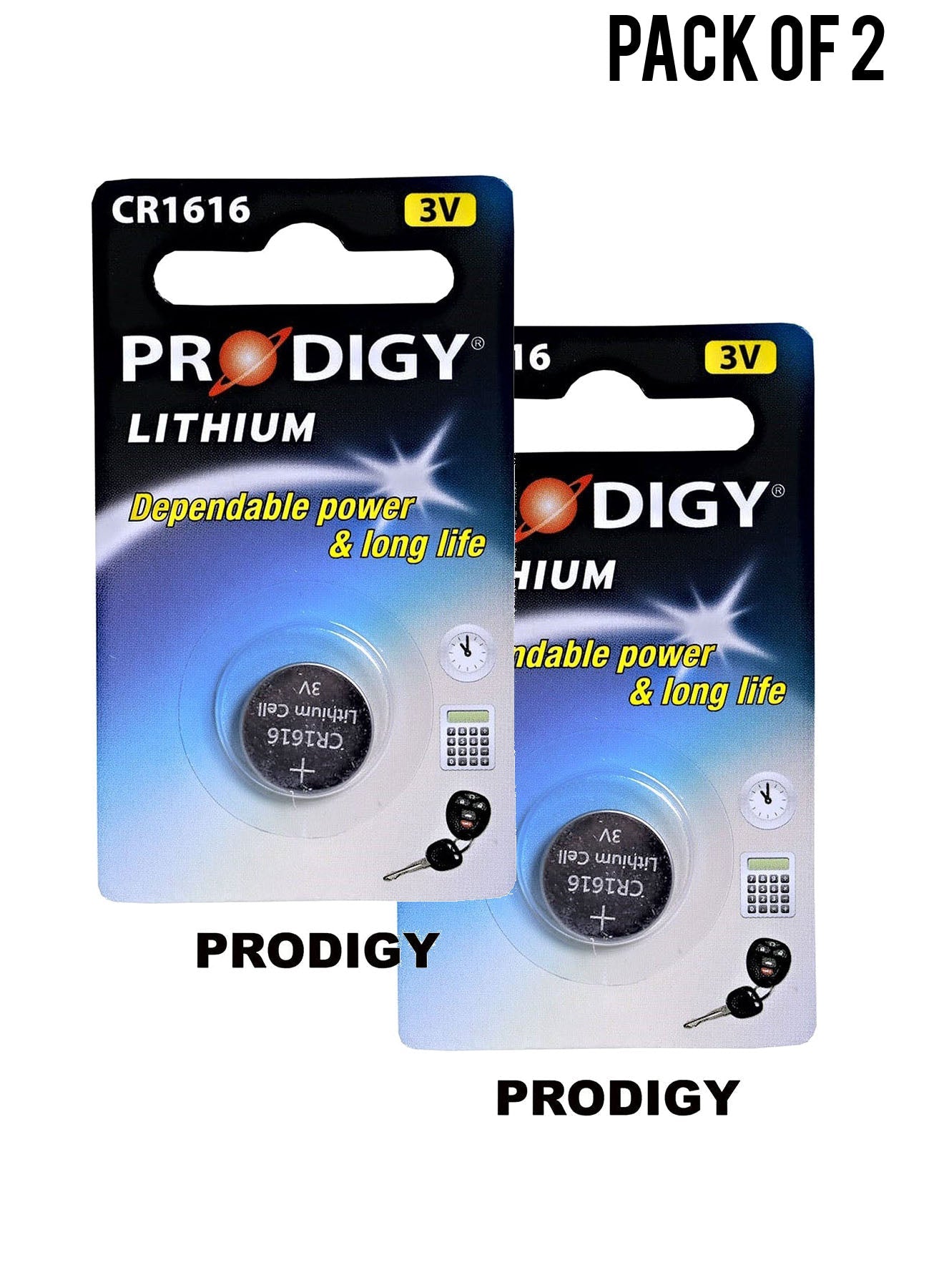 Prodigy Lithium CR1616 3V Value Pack of 2 