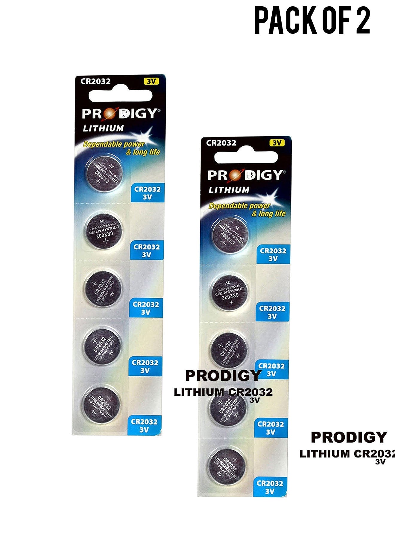Prodigy Lithium CR2032 3V 5units Value Pack of 2 