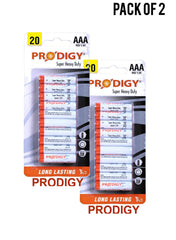 Prodigy Super Heavy Duty R03PVC 15V AAA 20 Units Value Pack of 2 