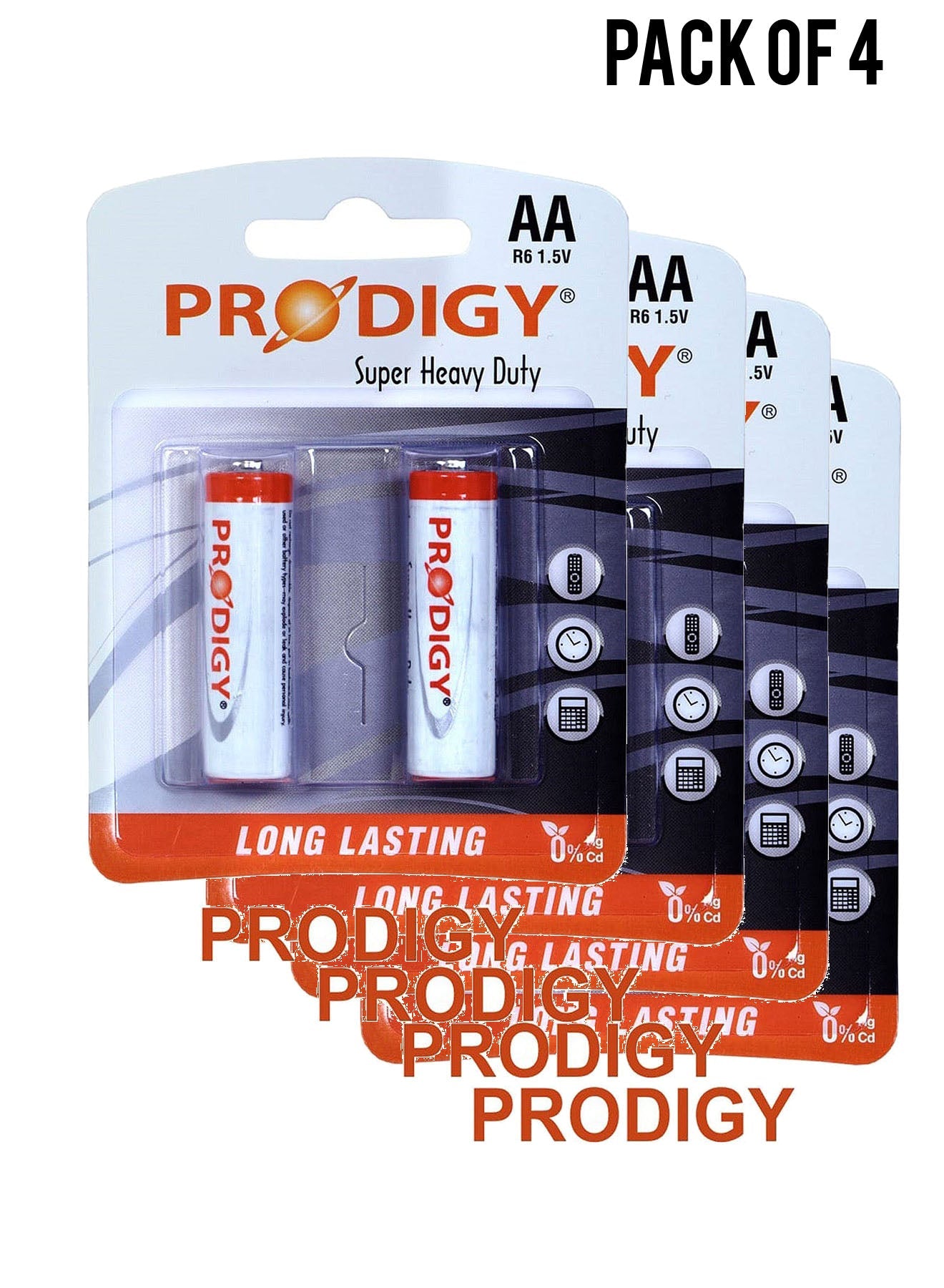 Prodigy Super Heavy Duty R6PVC 15V AA2 Value Pack of 4 