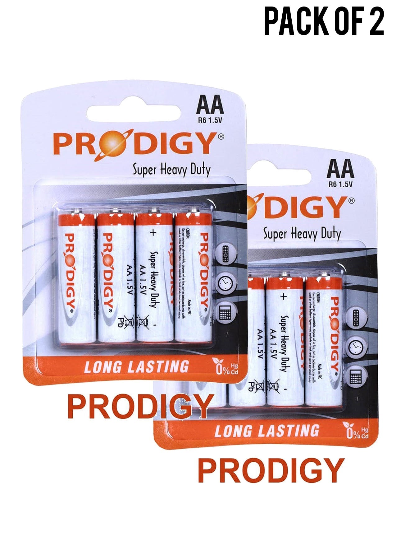 Prodigy Super Heavy Duty R6PVC 15V AA4 Value Pack of 2 