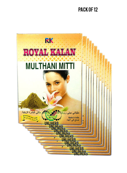Royal Kalan Multhani Mitti 100g  Ideal for Oily Skin Value Pack of 12 