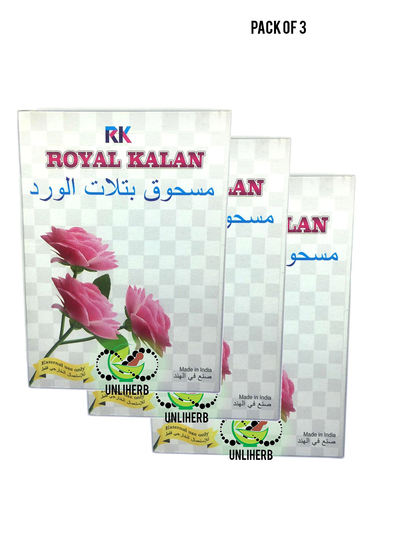 Royal Kalan Rose Petal Powder 100g Value Pack of 3 