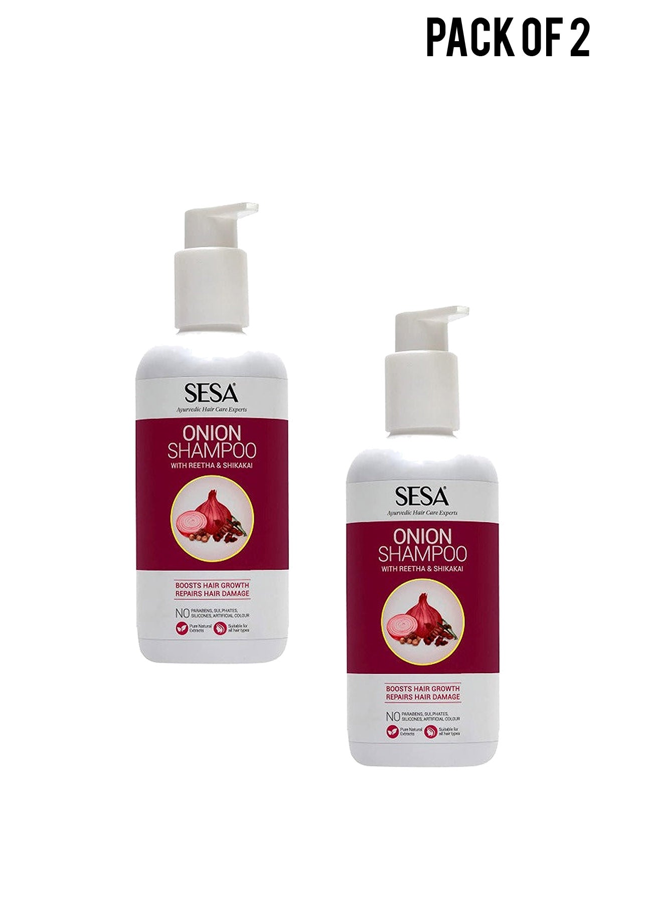 Sesa Onion Shampoo with Reetha  Shikakai 300 ml Value Pack of 2 