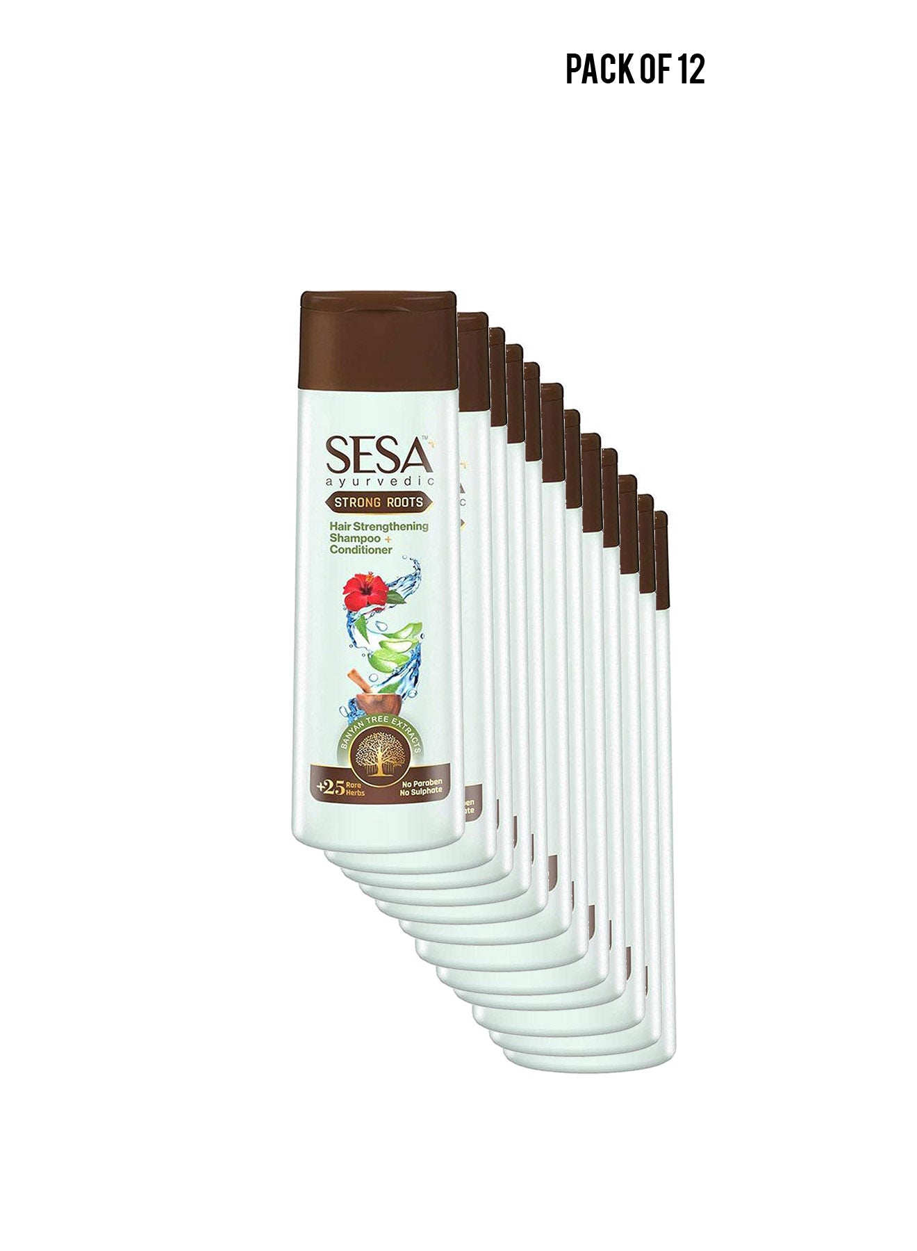 Sesa Strong Roots Ayurvedic Shampoo  Conditioner  200ml Value Pack of 12 