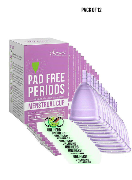 Sirona Pad Free Periods Menstrual Cup for Women Large Value Pack of 12 