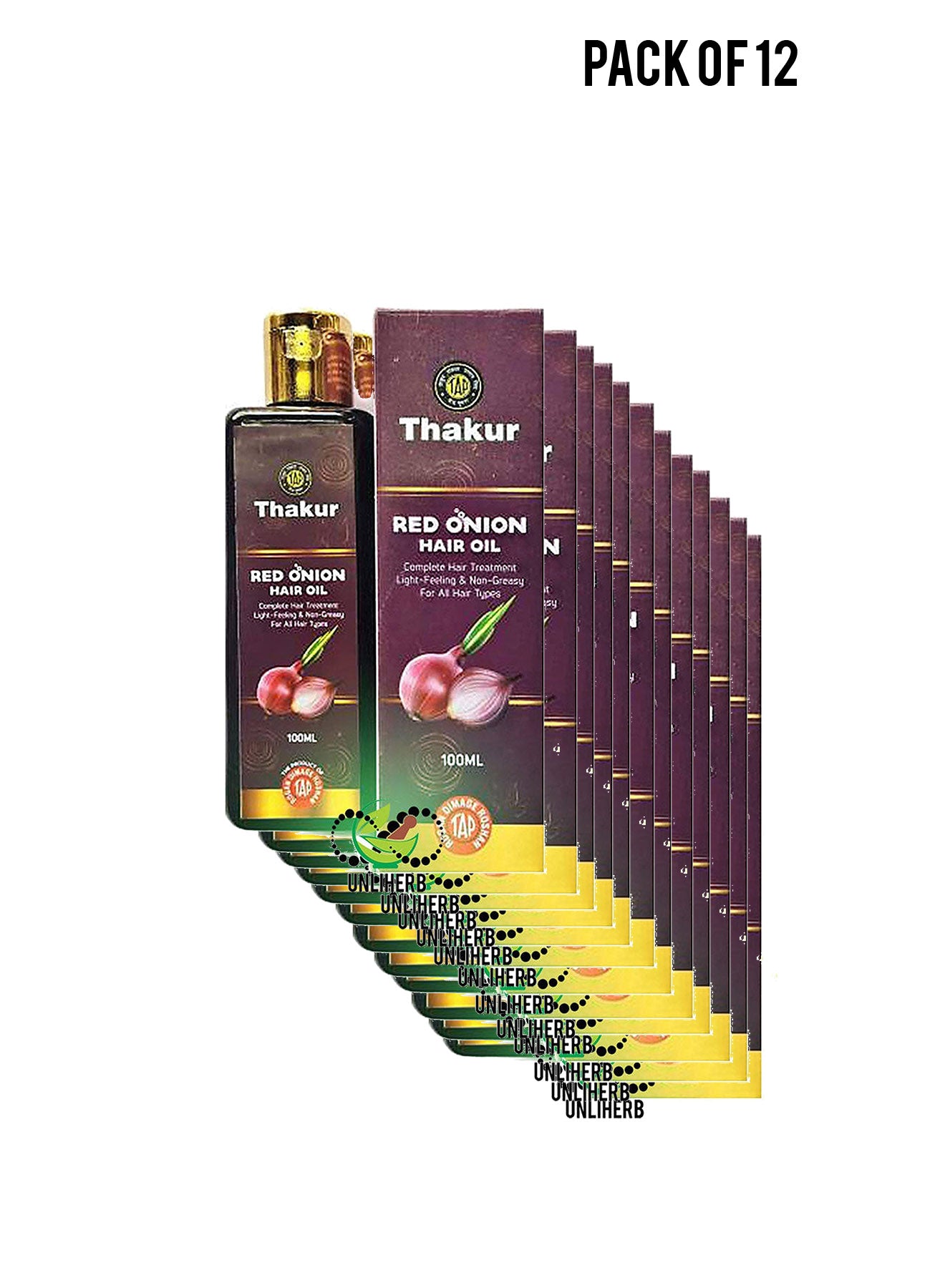 Thakur Red Onion Hair Oil 100ml Value Pack of 12 