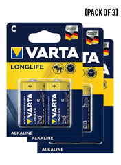 Varta Long Life C Battery 2 units Value Pack of 3 