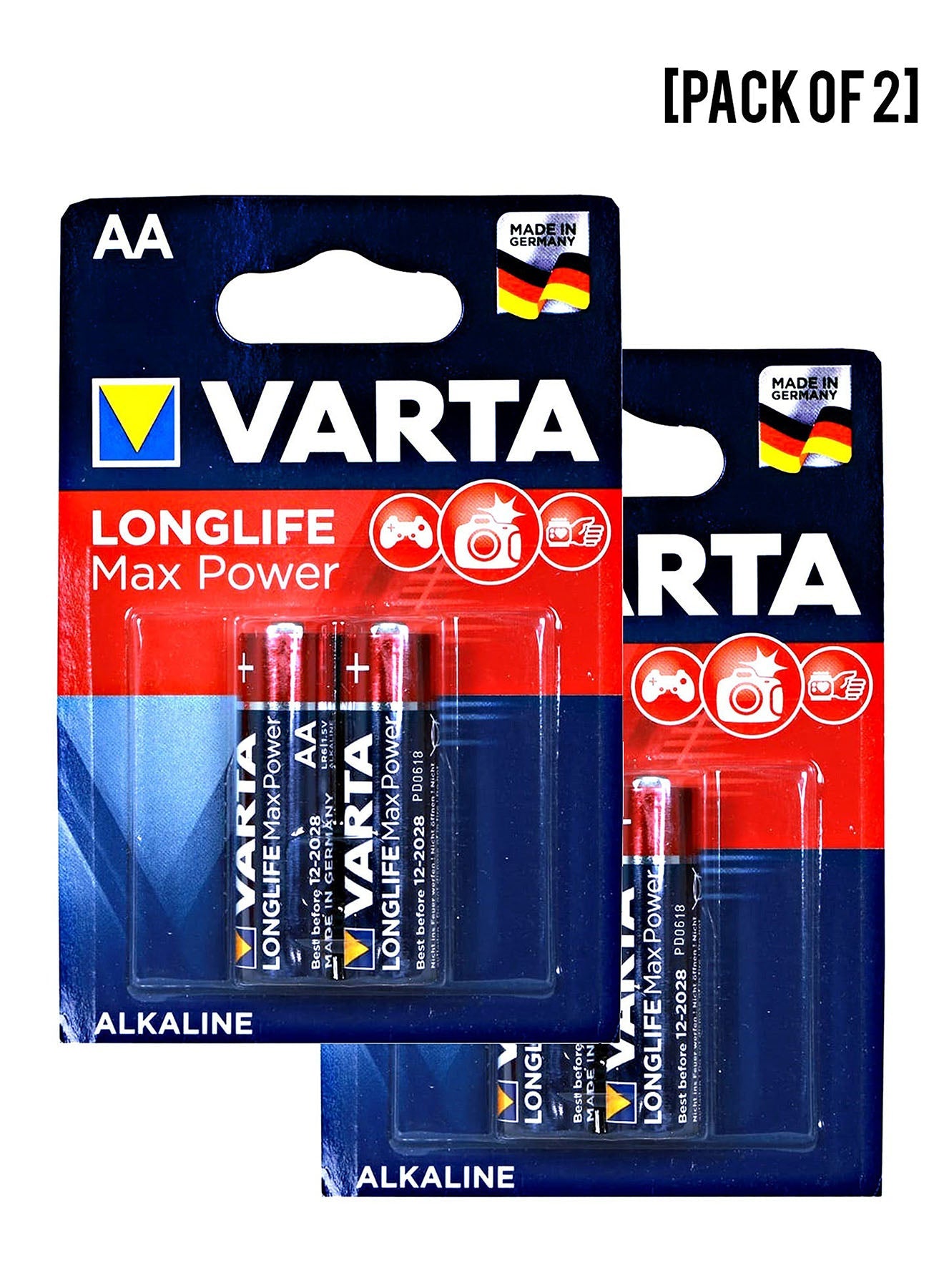 Varta Long Life Max Power AA Batteries 2 Units Value Pack of 2 