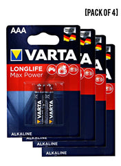 Varta Long Life Max Power Micro AAA Batteries 2 Units Value Pack of 4 