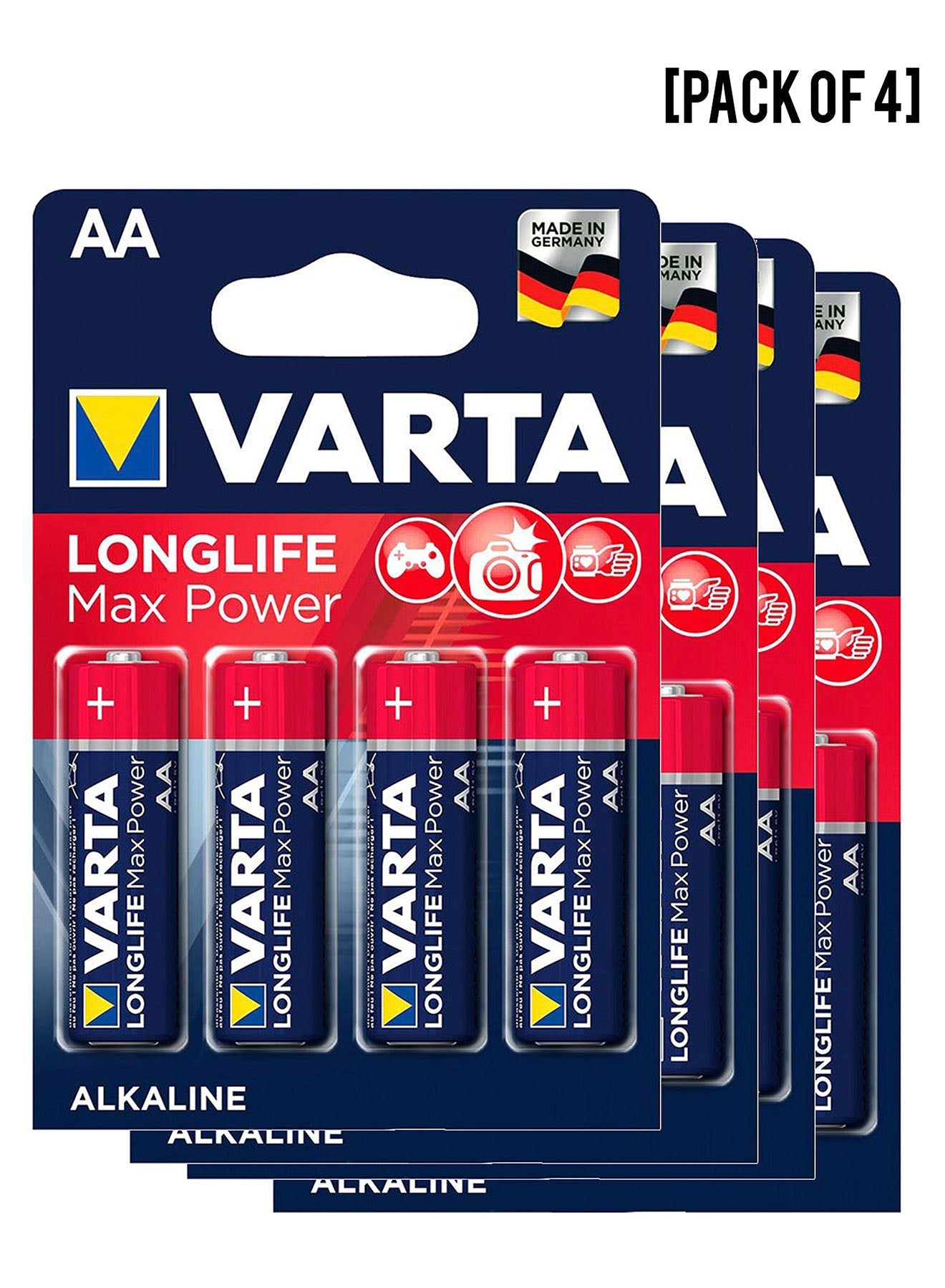 Varta Long Life Max Power Mignon AA Batteries 4 Batteries Value Pack of 4 