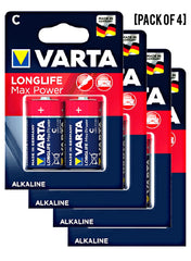 Varta Long Life MaxPower LR14 C Alkaline Battery 2Units Value Pack of 4 