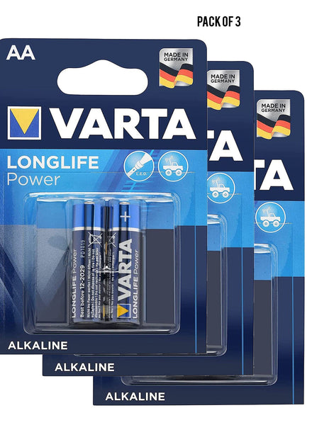 Varta Long Life Power AA Alkaline 2 units Value Pack of 3 