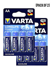 Varta Long Life Power Mignon AA Batteries 4 Units Value Pack of 2 
