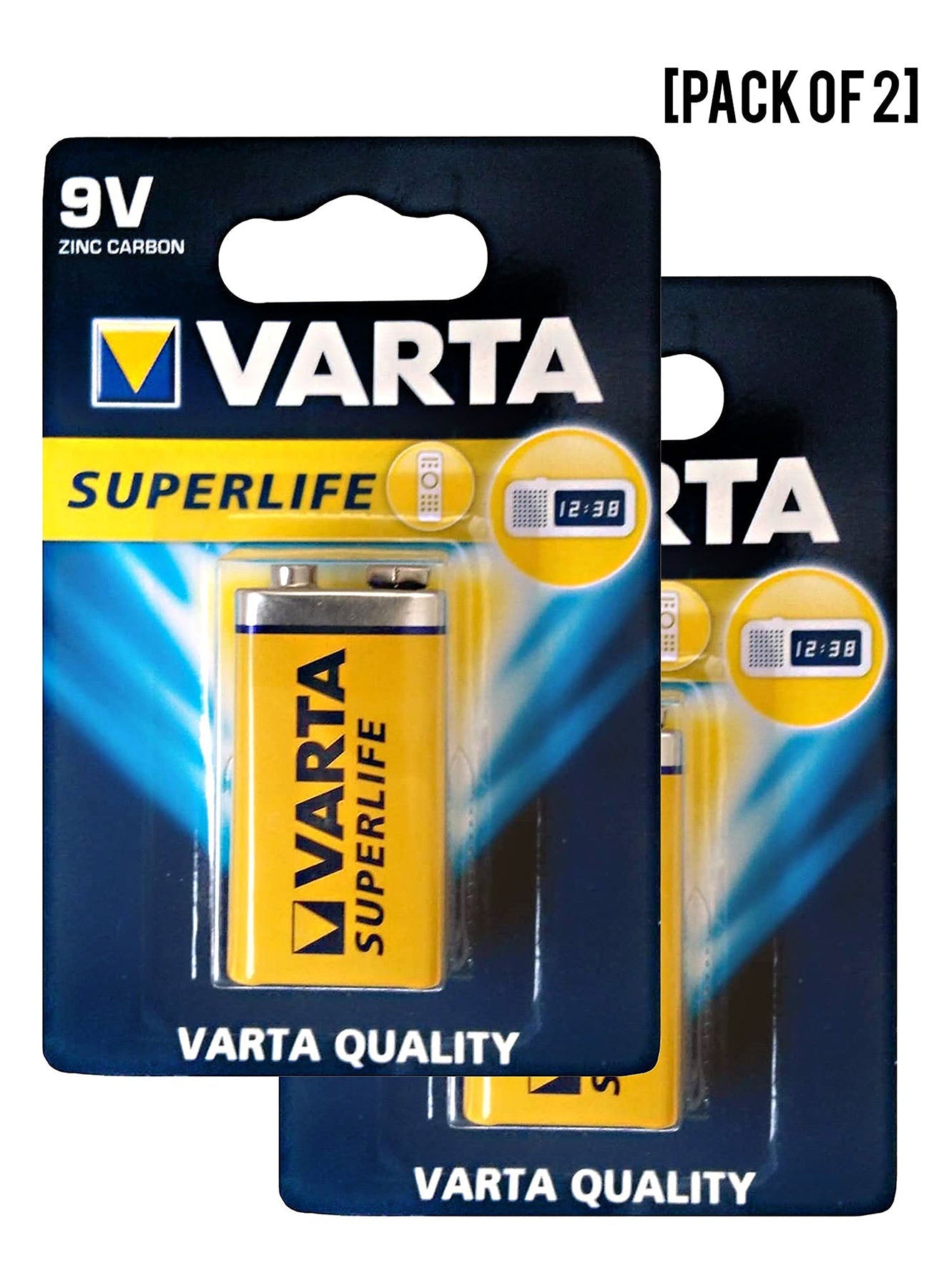 Varta Superlife 9 V Battery Value Pack of 2 