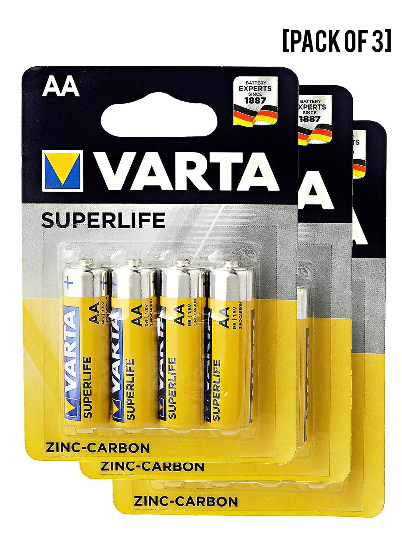Varta Superlife AA Battery 4 Units Value Pack of 3 