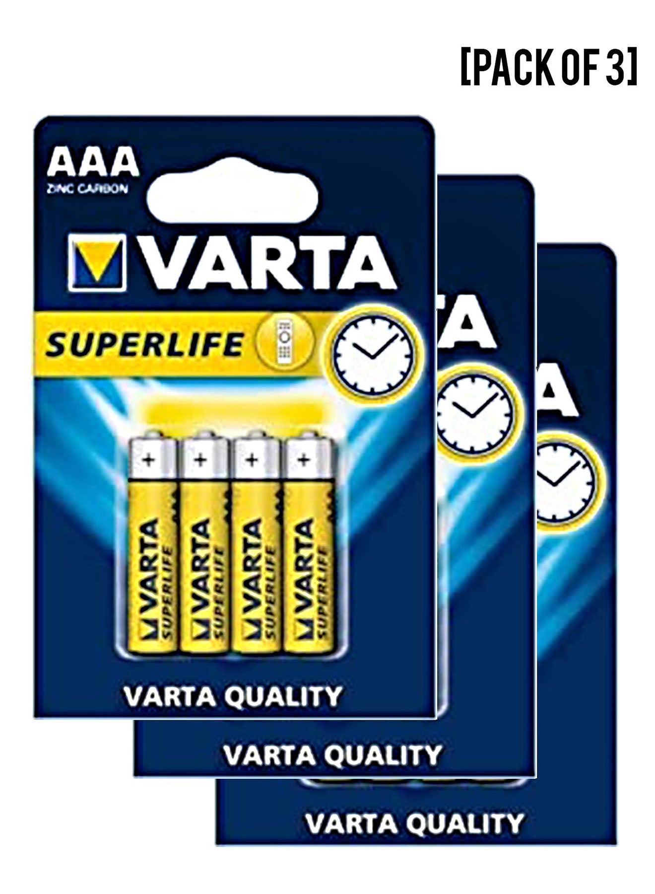 Varta Superlife AAA Battery 4 Units Value Pack of 3 