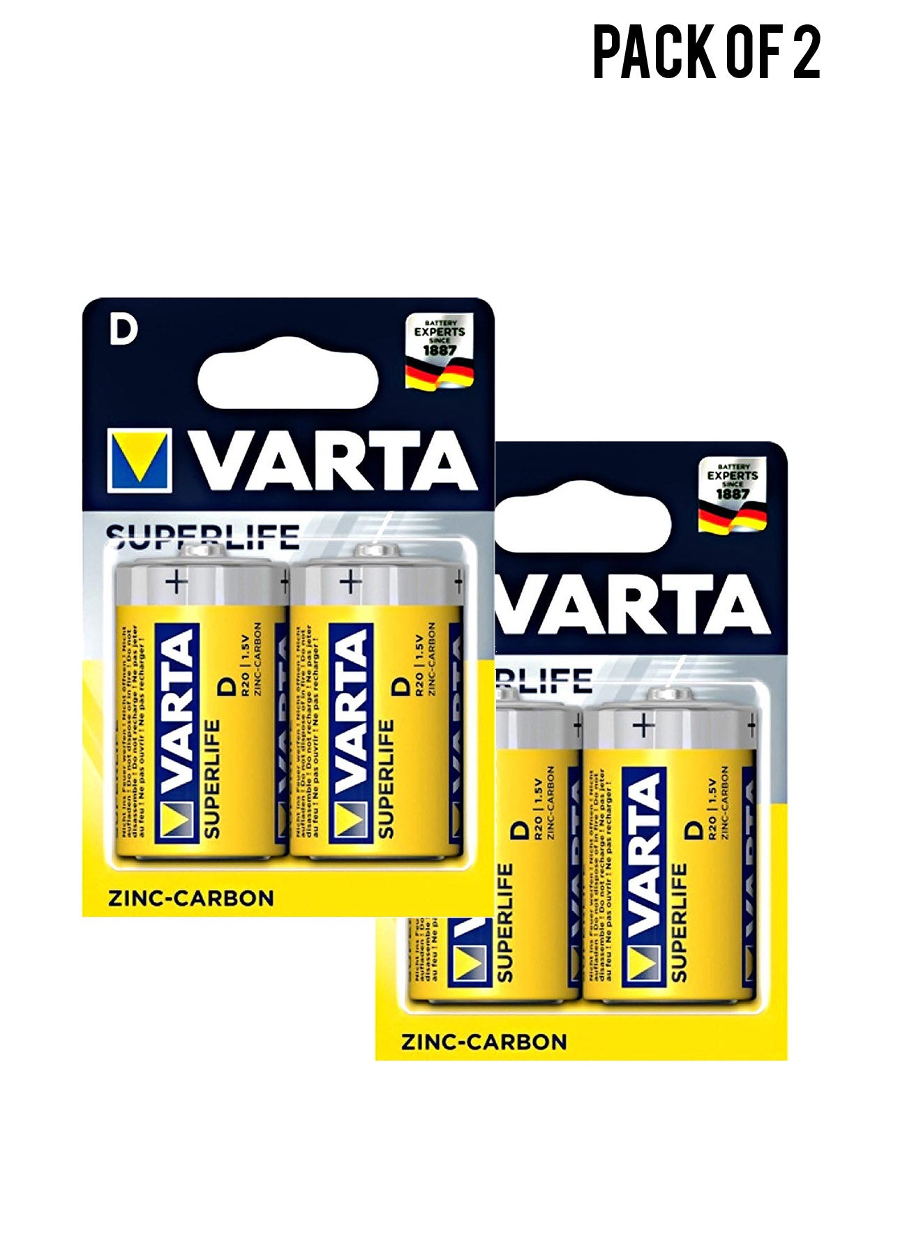 Varta Superlife R20D Battery 2 Unit Value Pack of 2 