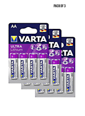 Varta Ultra Lithium AA LR06 Batteries 4 Units Value Pack of 3 