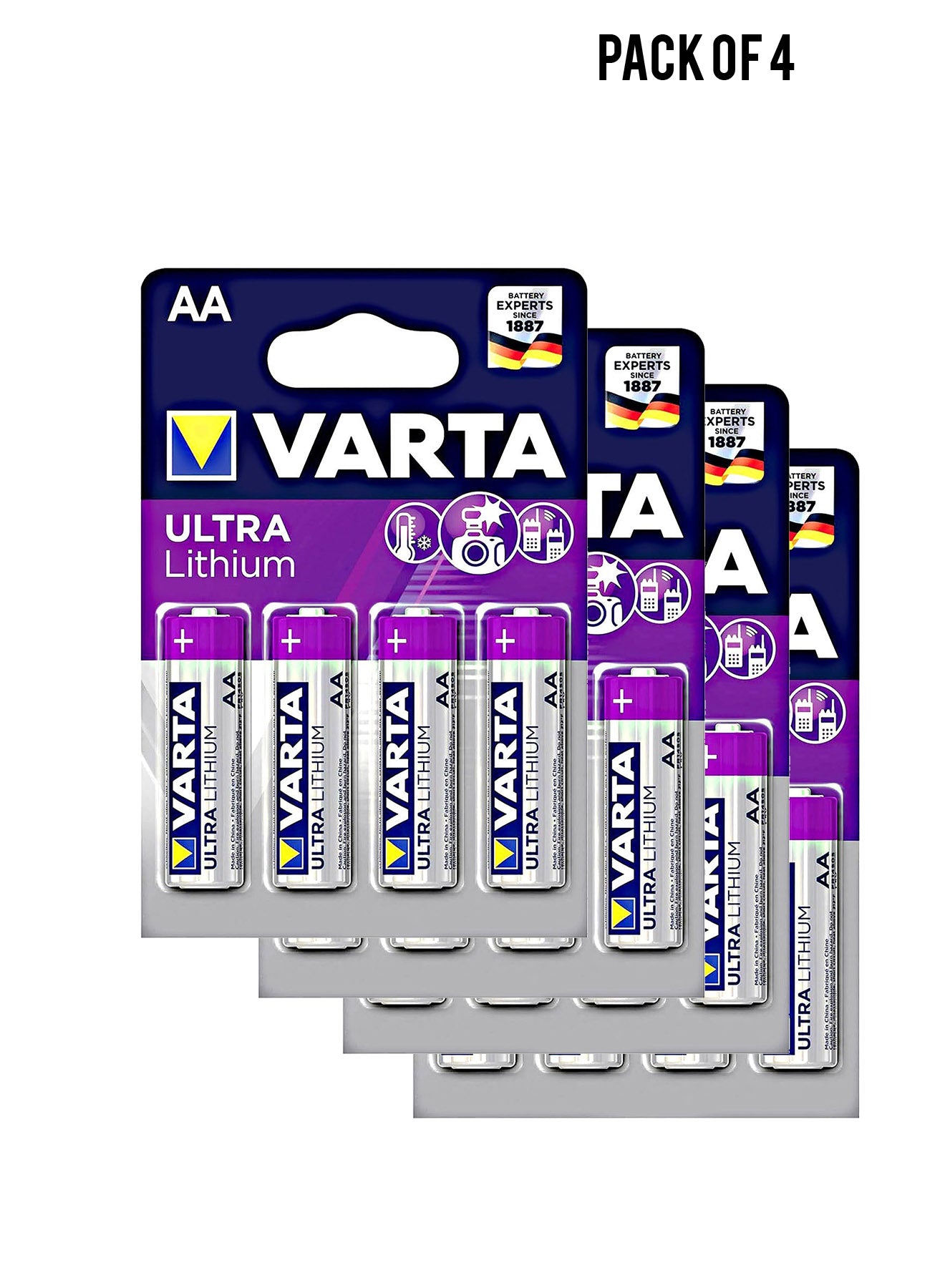 Varta Ultra Lithium AA LR06 Batteries 4 Units Value Pack of 4 