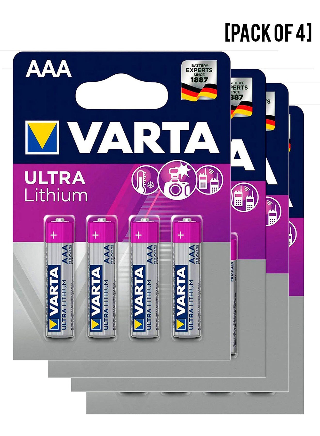Varta Ultra Lithium Micro AAA Batteries 4 Units Value Pack of 4 