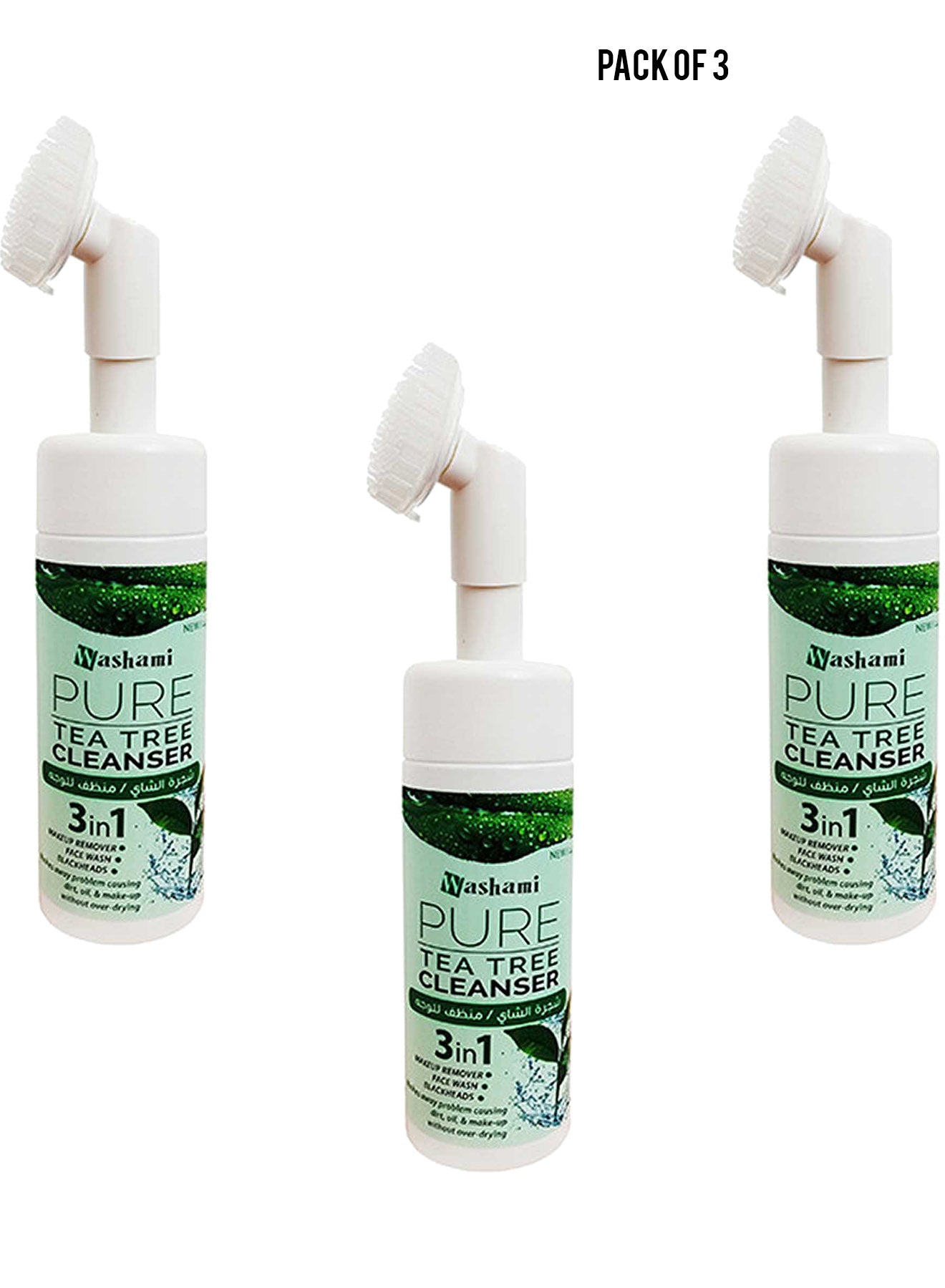 Washami Pure Tea Tree Cleanser 3 in 1 Value Pack of 3 