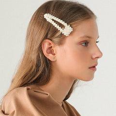 Women's Girls Pearl Hair Clip 2n1Hairpin Slides Grips Barrette Clips Accessories - Simpal Boutique