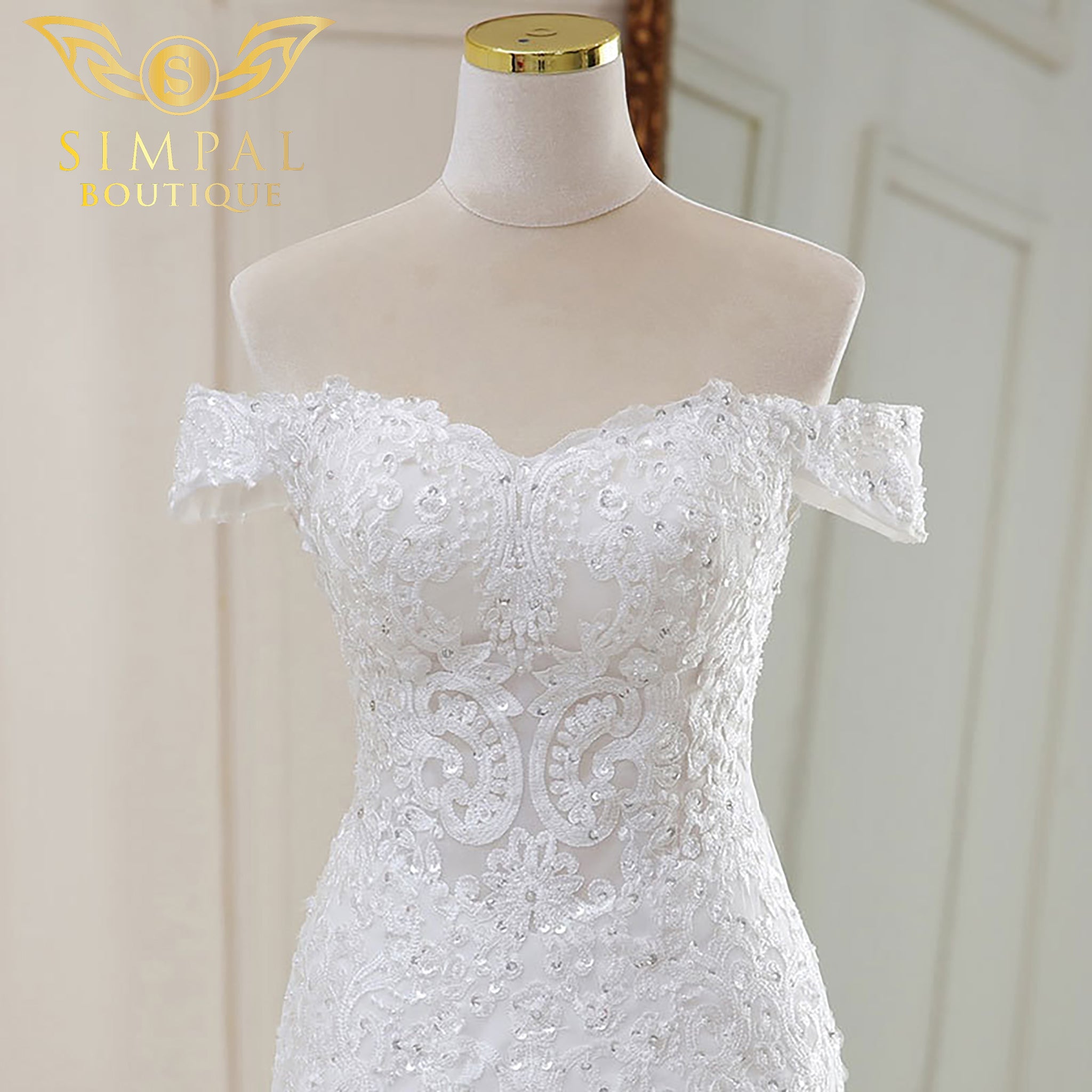 In Store White Temperament Midwaist Long Tail Mermaid Wedding Dress