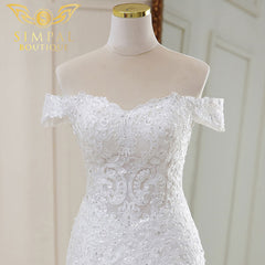 In Store White Temperament Midwaist Long Tail Mermaid Wedding Dress